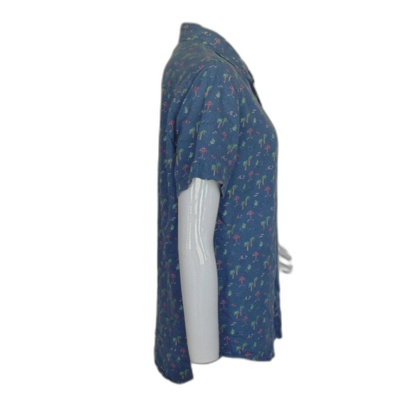 RAILS Shirt, M, Carson, Blue,  Palm Trees/Umbrellas, Buttons, Pocket - Picture 8 of 16